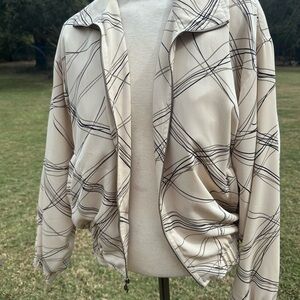 Vintage Hanasport Stylish Beige Plaid Women's Jacket